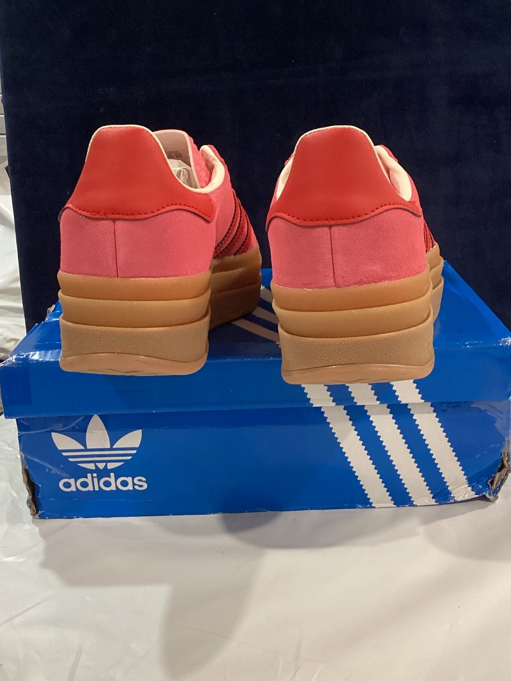 Adidas Gazelle Bold J Pink Red Gum Platform Sneakers Size 6Y / Women’s 7.5 - Picture 6 of 8